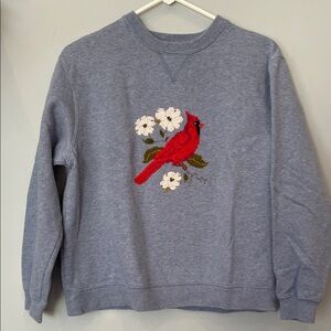 Gray-blue Sweatshirt with Cardinal Embroidery medium